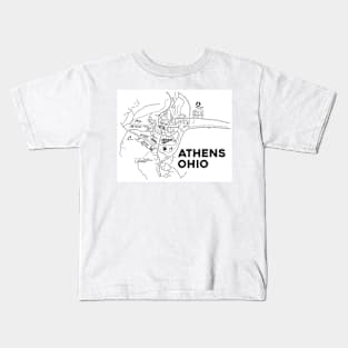 Athens Ohio Map Art Kids T-Shirt